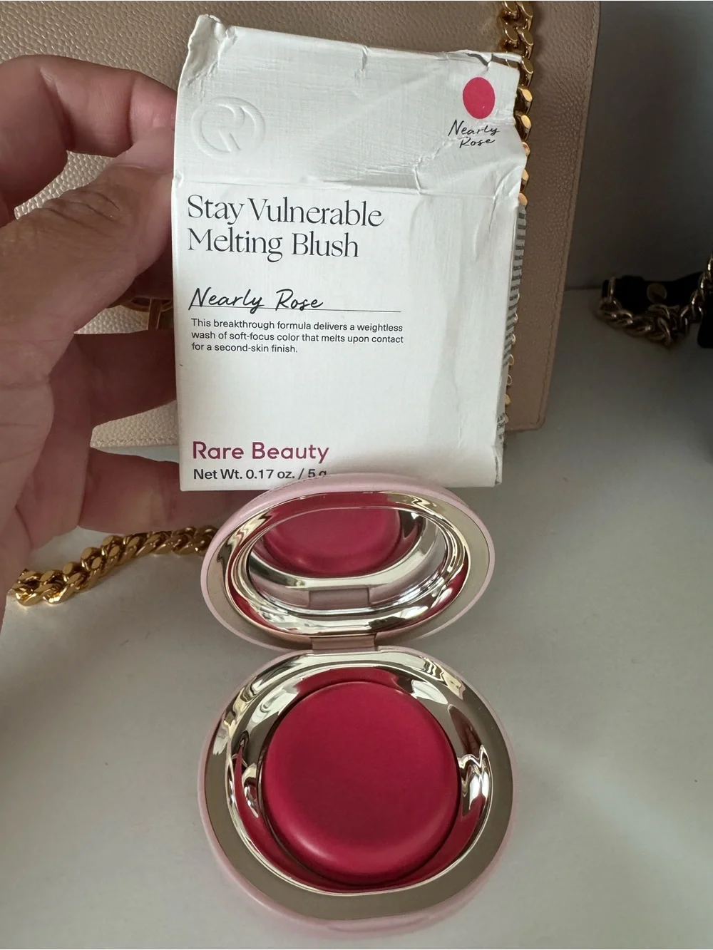 Rare Beauty Cream Blush in Bright Pink